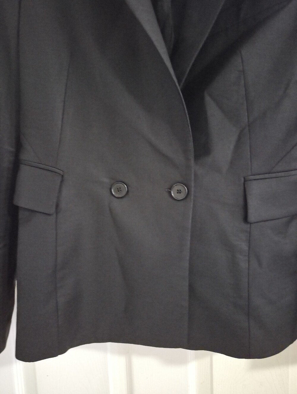 Zara Black Wool Blend Double Breasted Tailored Blazer Women's Medium - Picture 3 of 11